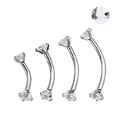 16G G23 piatră de zircon de titan cu filet intern curbat mreană inel pentru sprâncene Helix Daith Rook cercel piercing pentru buze bijuterii pentru corp