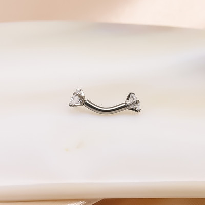 16G G23 piatră de zircon de titan cu filet intern curbat mreană inel pentru sprâncene Helix Daith Rook cercel piercing pentru buze bijuterii pentru corp
