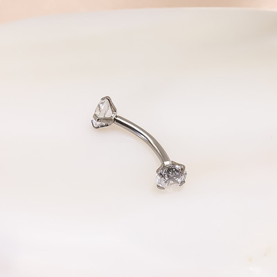 16G G23 piatră de zircon de titan cu filet intern curbat mreană inel pentru sprâncene Helix Daith Rook cercel piercing pentru buze bijuterii pentru corp