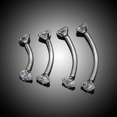 16G G23 piatră de zircon de titan cu filet intern curbat mreană inel pentru sprâncene Helix Daith Rook cercel piercing pentru buze bijuterii pentru corp