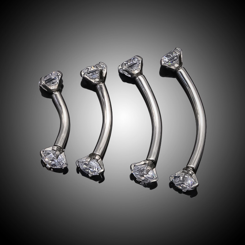 16G G23 piatră de zircon de titan cu filet intern curbat mreană inel pentru sprâncene Helix Daith Rook cercel piercing pentru buze bijuterii pentru corp