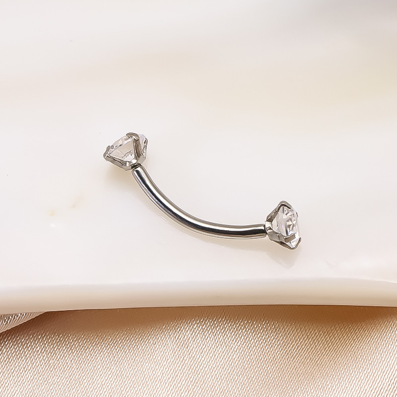 16G G23 piatră de zircon de titan cu filet intern curbat mreană inel pentru sprâncene Helix Daith Rook cercel piercing pentru buze bijuterii pentru corp