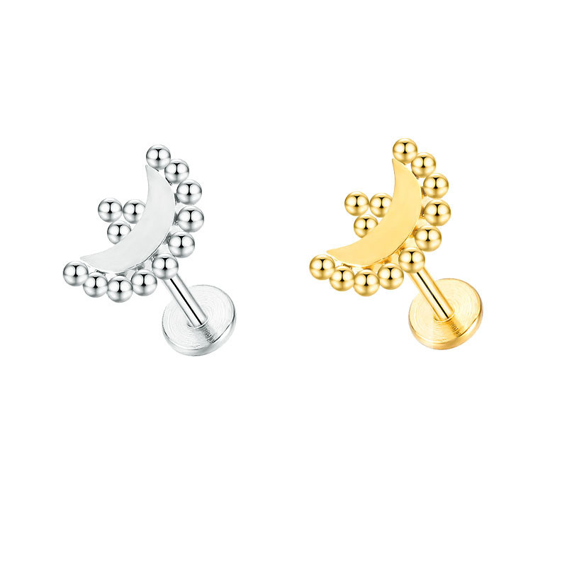 1db F136 titán fürt mini arany színű fülbeszúró fülbevaló Tragus porcos fülbevaló női 1db Helix szegecsekkel