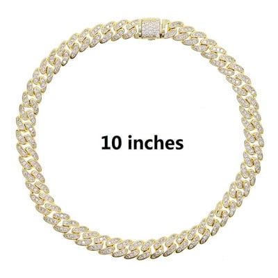 6,5 mm lățime Iced Out Bling 5A cubic zirconia cubanez link lant gleznă pentru femei fete vară plajă subțire picior lanț glez 9" 10"