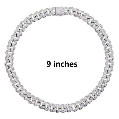 6,5 mm lățime Iced Out Bling 5A cubic zirconia cubanez link lant gleznă pentru femei fete vară plajă subțire picior lanț glez 9" 10"