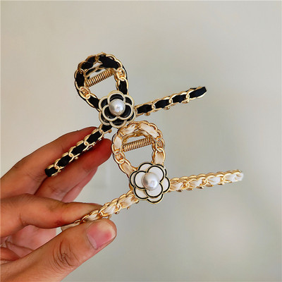 Bijuterii de lux cu gheare de păr Camelia Crab ace de păr ace de păr pentru petrecere femei Agrafe de păr pentru femei accesorii de păr fete