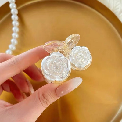 Bijuterii de lux cu gheare de păr Camelia Crab ace de păr ace de păr pentru petrecere femei Agrafe de păr pentru femei accesorii de păr fete