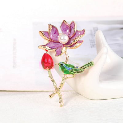 Broșe cu flori de cristal curcubeu de epocă pentru femei, de lux, de culoare aurie, email cu stras, din aliaj, broșă cu plante, ace de siguranță