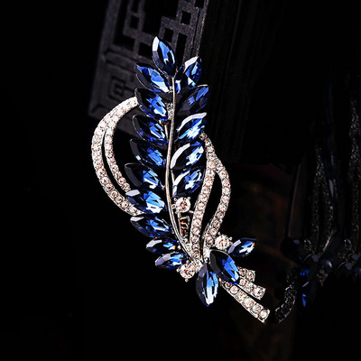 Broșe cu flori de cristal curcubeu de epocă pentru femei, de lux, de culoare aurie, email cu stras, din aliaj, broșă cu plante, ace de siguranță