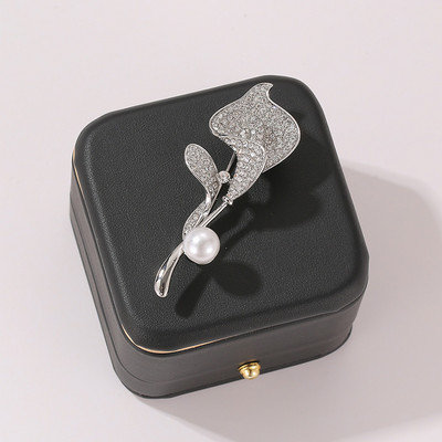 Broșe cu flori de cristal curcubeu de epocă pentru femei, de lux, de culoare aurie, email cu stras, din aliaj, broșă cu plante, ace de siguranță