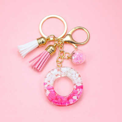 Brelocuri cu litere creative roz, 26 ciucuri din rășină cu sclipici, alfabet englezesc Breloc geantă mașină, brelocuri de cristal, inele, cadouri