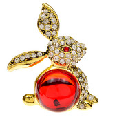 CINDY XIANG Broșă mare de iepure cu strasuri de modă Zodiac Animal Pin Bijuterii de epocă Iarnă Anul Nou Accesorii de înaltă calitate