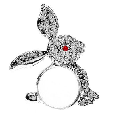 CINDY XIANG Broșă mare de iepure cu strasuri de modă Zodiac Animal Pin Bijuterii de epocă Iarnă Anul Nou Accesorii de înaltă calitate