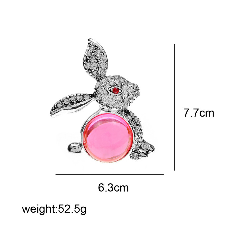 CINDY XIANG Broșă mare de iepure cu strasuri de modă Zodiac Animal Pin Bijuterii de epocă Iarnă Anul Nou Accesorii de înaltă calitate