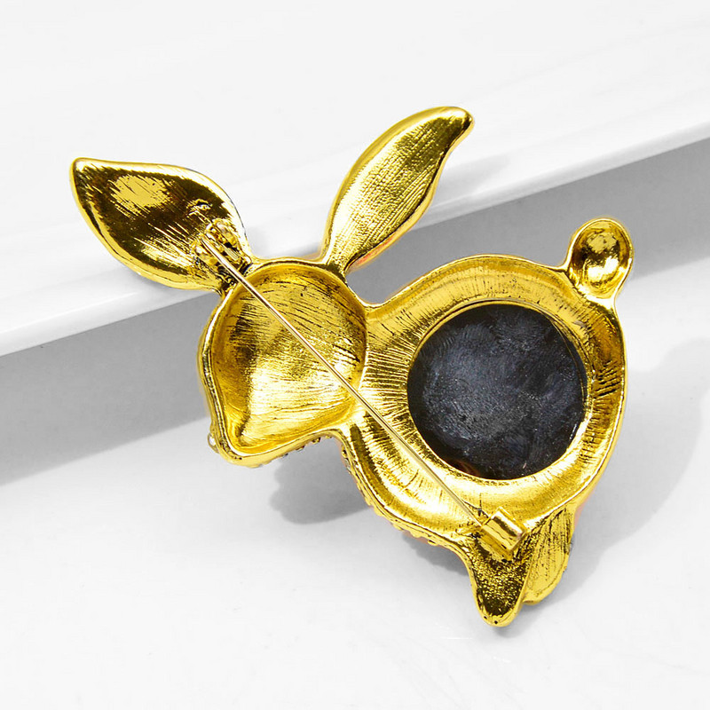 CINDY XIANG Broșă mare de iepure cu strasuri de modă Zodiac Animal Pin Bijuterii de epocă Iarnă Anul Nou Accesorii de înaltă calitate