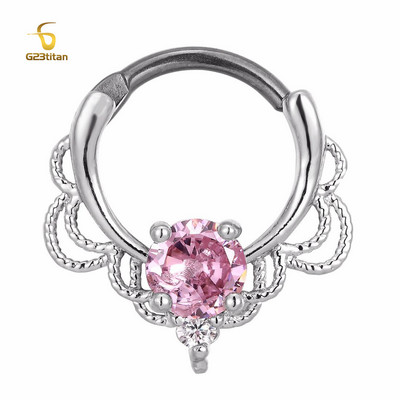 Kristály opál kő orrgyűrűk Titán septum Clicker Valódi hamis Septum Piercing fül Helix lebeny fülbevaló Daith Hoop testékszerek
