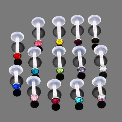 14 бр./лот Bioplast Tragus Piercing Пиърсинг за устни Labret Ring Хрущял Tragus Ear Studs Пръстени за пиърсинг на устни Бижута за пиърсинг
