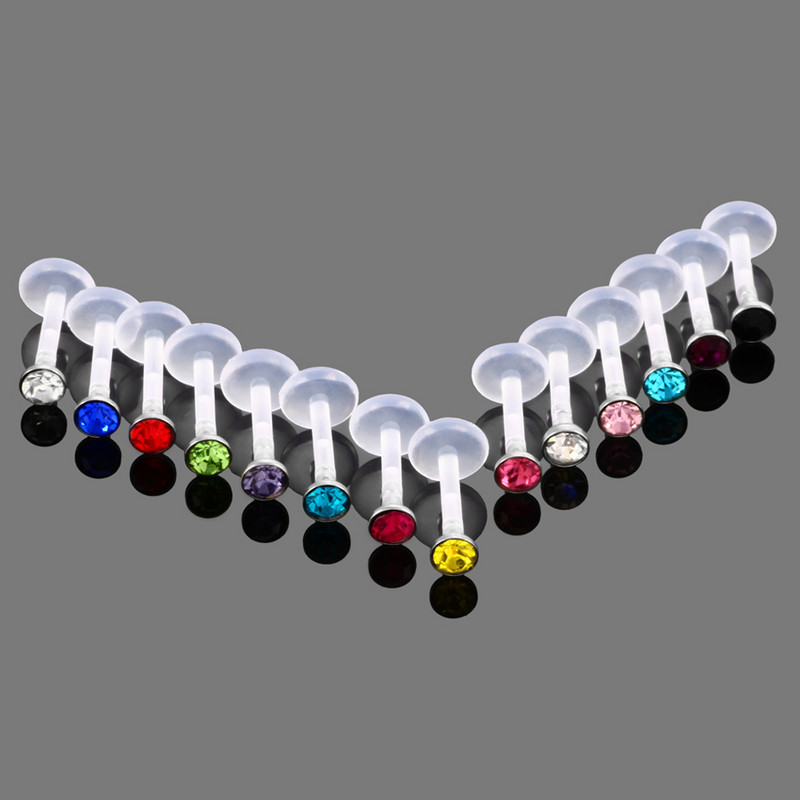 14Pcs/lot Bioplast Tragus Piercing Piercing za usne Prsten za usne hrskavice Tragus za uši Prsteni za piercing za usne Nakit za piercing