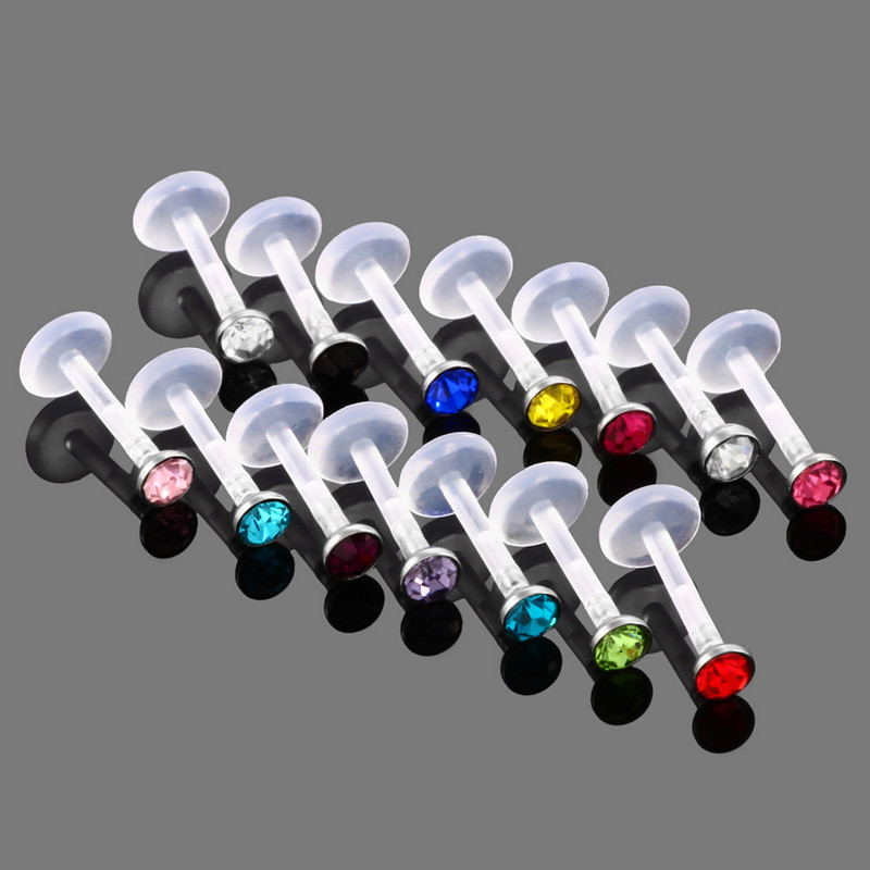 14Pcs/lot Bioplast Tragus Piercing Piercing za usne Prsten za usne hrskavice Tragus za uši Prsteni za piercing za usne Nakit za piercing