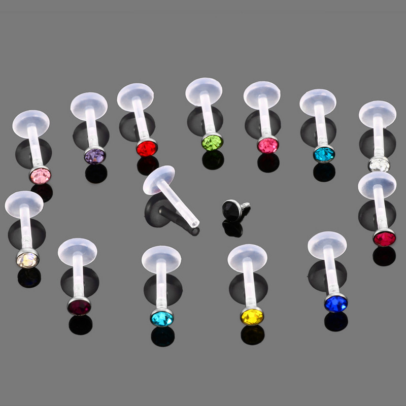14Pcs/lot Bioplast Tragus Piercing Piercing za usne Prsten za usne hrskavice Tragus za uši Prsteni za piercing za usne Nakit za piercing