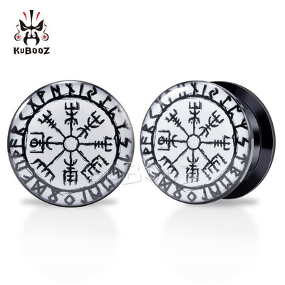 KUBOOZ unic acrilic rotund model misterios dopuri pentru urechi tuneluri piercing bijuterii cercei indicatori extensie extensie 2 buc