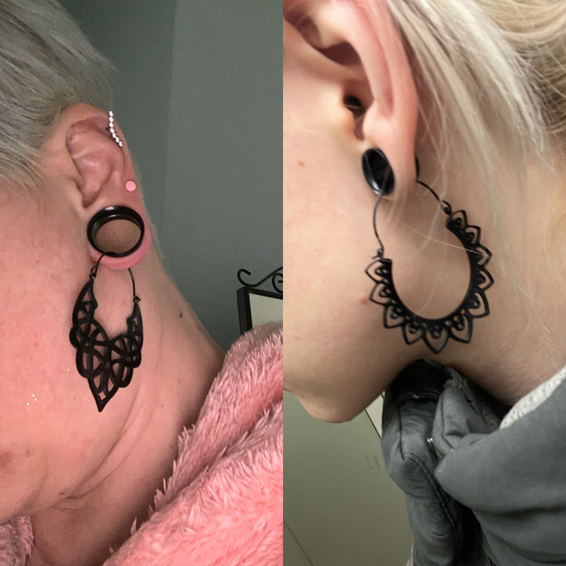 Vankula 2 buc. tuneluri pentru urechi la modă noi, bijuterii ușoare, umerașe pentru piercing pentru ureche, tunel pentru dop de ureche din oțel inoxidabil pentru vânzare