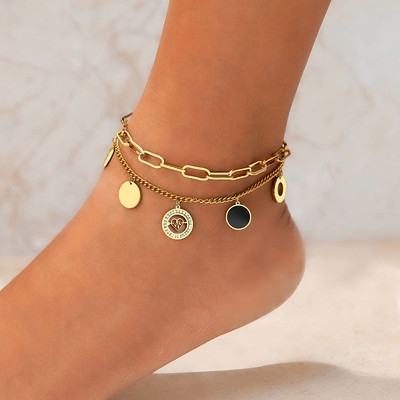 Oțel inoxidabil gleznă inimă săgeată cristal zircon design pandantive simț lanț de picioare pe picior glezne feminine pentru femei bijuterii