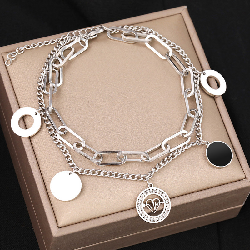 Oțel inoxidabil gleznă inimă săgeată cristal zircon design pandantive simț lanț de picioare pe picior glezne feminine pentru femei bijuterii