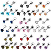 5db/tétel Steel Ear Tragus Porc fülbevaló Piercing Crystal Gem Ear Stud Bar Orelha Conch Helix Labret Piercingek Testékszerek
