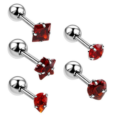 5db/tétel Steel Ear Tragus Porc fülbevaló Piercing Crystal Gem Ear Stud Bar Orelha Conch Helix Labret Piercingek Testékszerek