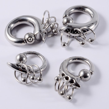 1PC Хирургическа стомана Lobster Closer Bead Ring Тежести за уши Големи габарити Обеци с разтегнат лоб Нов стил Разширител за уши Дамски бижута