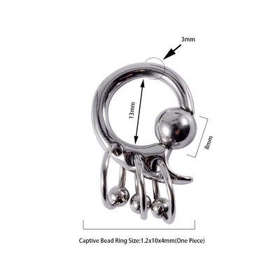 1PC Hirurški čelični jastog Closer Bead Ring Utezi za uši Veliki promjer rastegnutih naušnica Novi stil Ear Expander Ženski nakit