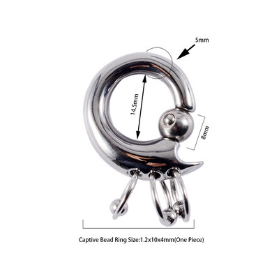 1PC Hirurški čelični jastog Closer Bead Ring Utezi za uši Veliki promjer rastegnutih naušnica Novi stil Ear Expander Ženski nakit