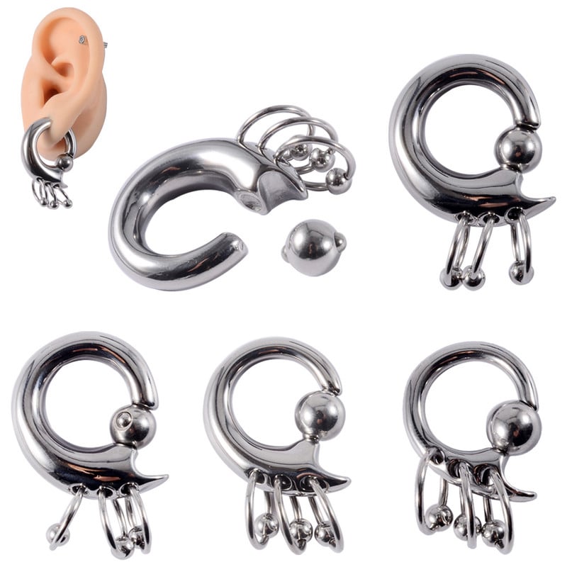 1PC Hirurški čelični jastog Closer Bead Ring Utezi za uši Veliki promjer rastegnutih naušnica Novi stil Ear Expander Ženski nakit