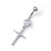 1 vnt. Madingi cirkonio kabantys sagos žiedai, bambos kryžminiai auskarai, auskarai, vėrimas į pilvą, seksualūs kūno papuošalai iš plieno