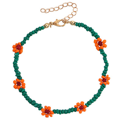 Brățară de gleznă cu margele boeme pentru femei, lucrată manual, floare de margaretă, perlă, lanț pentru picioare, reglabil, cadou de bijuterii pentru plajă de vară pentru fată