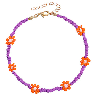 Brățară de gleznă cu margele boeme pentru femei, lucrată manual, floare de margaretă, perlă, lanț pentru picioare, reglabil, cadou de bijuterii pentru plajă de vară pentru fată