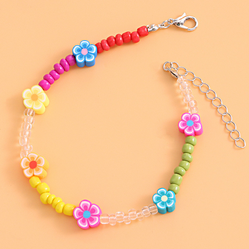 Brățară de gleznă cu margele boeme pentru femei, lucrată manual, floare de margaretă, perlă, lanț pentru picioare, reglabil, cadou de bijuterii pentru plajă de vară pentru fată