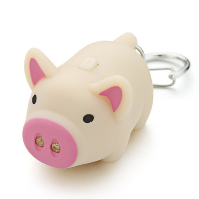 1 bucă brelocuri cu LED de porc de desene animate cu lanternă de sunet Jucării creative pentru copii Brelocuri Chians Bijuterii Cadou pentru copii K380