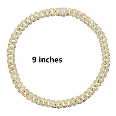 2023 de vară nou plajă de vânzare fierbinte bijuterii pentru femei Iced out Bling subțire 6,5 mm 5A Cz cubanez link lanț picior lanț gleznă 9" 10"