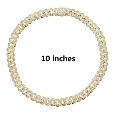 2023 de vară nou plajă de vânzare fierbinte bijuterii pentru femei Iced out Bling subțire 6,5 mm 5A Cz cubanez link lanț picior lanț gleznă 9" 10"