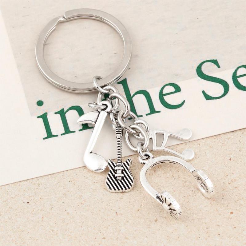 1 buc breloc cu căști pentru muzică DJ, chitară, notă muzicală, breloc, cadouri pentru bărbați, femei, cadou, bijuterii, bricolaj, E2581/E2773