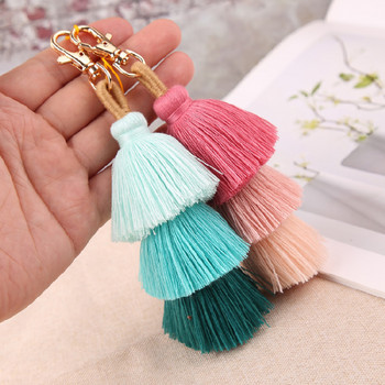 Τσάντα Boho Pompom Tassel Charm Μόδα μπρελόκ Κοσμήματα μονόχρωμα Απλές ταιριαστές ιμάντες κινητού Κρεμαστό μπρελόκ