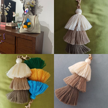 Τσάντα Boho Pompom Tassel Charm Μόδα μπρελόκ Κοσμήματα μονόχρωμα Απλές ταιριαστές ιμάντες κινητού Κρεμαστό μπρελόκ