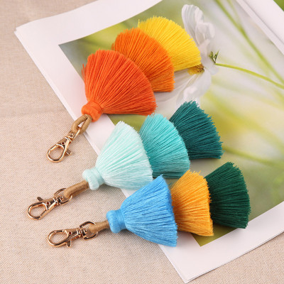 Τσάντα Boho Pompom Tassel Charm Μόδα μπρελόκ Κοσμήματα μονόχρωμα Απλές ταιριαστές ιμάντες κινητού Κρεμαστό μπρελόκ