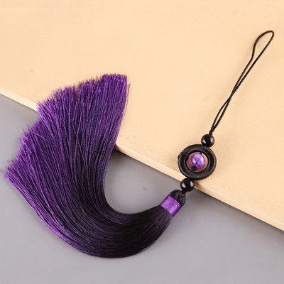 Breloc cu ciucuri cu pompon boho, breloc cu breloc, bijuterii la modă, culoare uni, cu bretele pentru telefon mobil, cu pandantiv