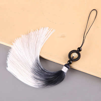 Breloc cu ciucuri cu pompon boho, breloc cu breloc, bijuterii la modă, culoare uni, cu bretele pentru telefon mobil, cu pandantiv