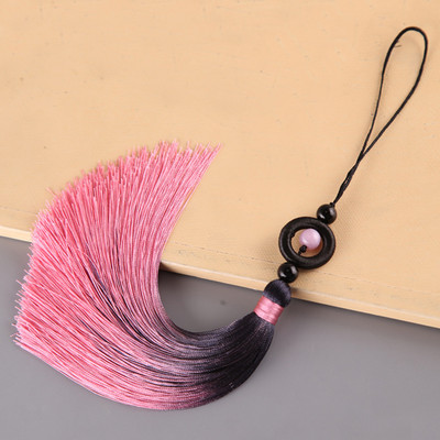 Breloc cu ciucuri cu pompon boho, breloc cu breloc, bijuterii la modă, culoare uni, cu bretele pentru telefon mobil, cu pandantiv