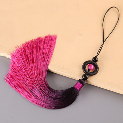 Breloc cu ciucuri cu pompon boho, breloc cu breloc, bijuterii la modă, culoare uni, cu bretele pentru telefon mobil, cu pandantiv