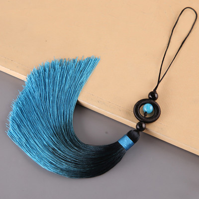 Breloc cu ciucuri cu pompon boho, breloc cu breloc, bijuterii la modă, culoare uni, cu bretele pentru telefon mobil, cu pandantiv